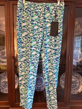 J.Lindeberg Blue & Green Patterned Stretch Golf Pants